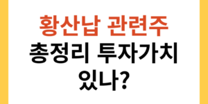황산납 관련주
